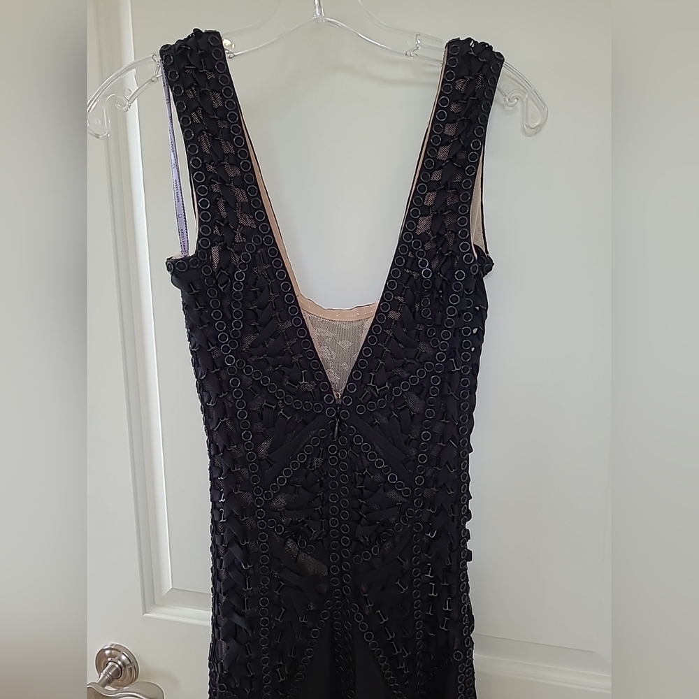 Herve Leger Long  Black Formal Evening Dress Gown Small